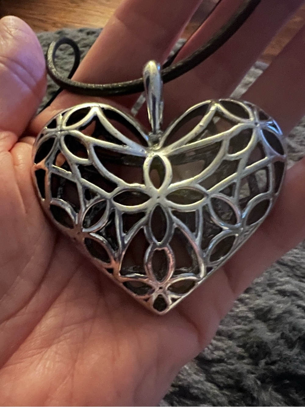 Vintage Silver Heart Pendant Necklace